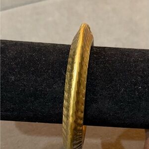 Gold Textured Bangle Bracelet